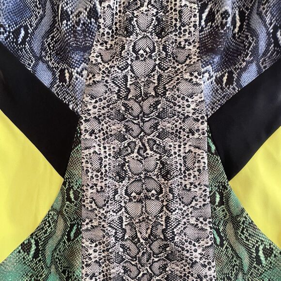 BCBGMaxAzria Women’s Chloe Snakeskin Keyhole Multicolor Short Shift Dress XS - Picture 11 of 15
